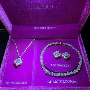 Gold Plated Cubic Zirconia Jewelry Set